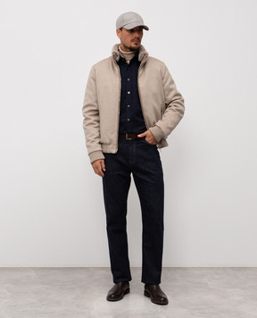 Cashmere&Whiskey Blue shirt with woven pattern 11252091148