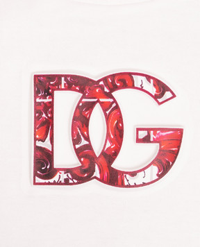 Dolce&Gabbana Children's T-shirt with textured monogram logo L4JTHVG7P4Z814