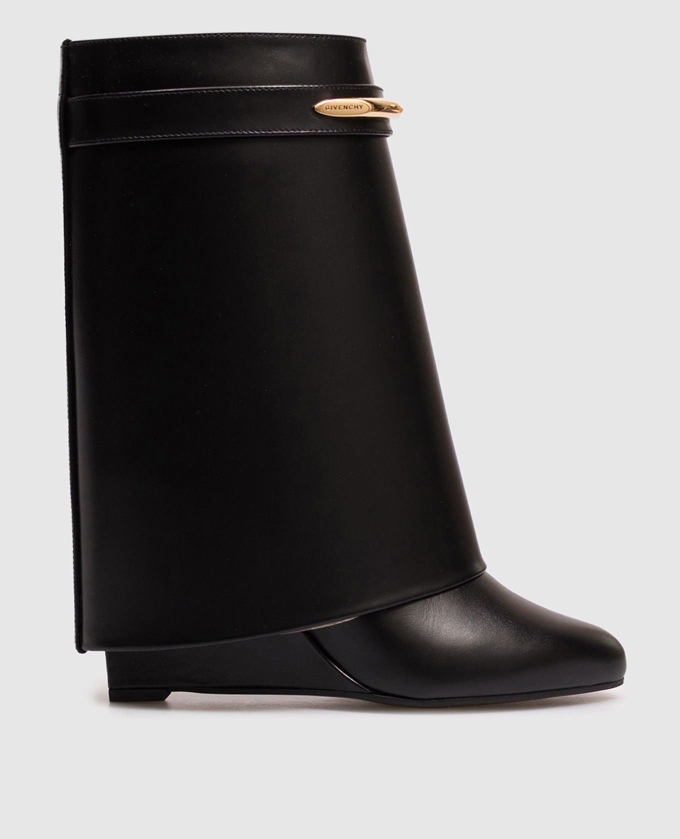 Black leather Shark Pinch boots