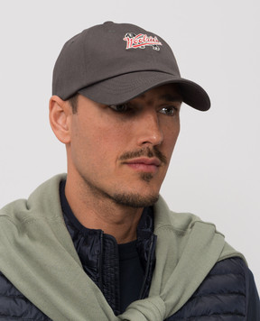 Woolrich Gray cap with logo patch CFWOAC2035MRUT3745