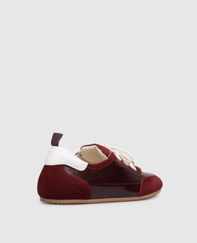 Babe Pay Pls Burgundy leather sneakers with beads NICKY