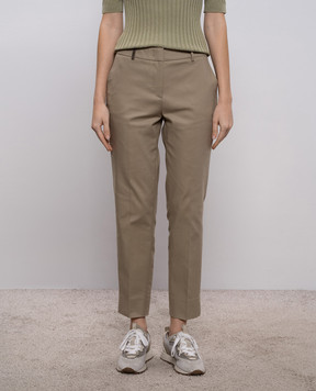 Peserico Khaki pants with patch A04718J001953