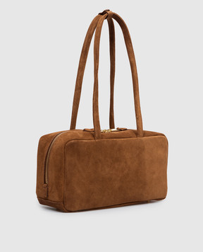 Christian Villa Brown suede bowler bag 06405