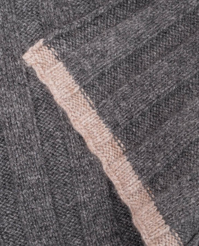 Brunello Cucinelli Grey cashmere scarf with fringe M2240819