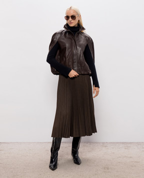 Simkhai Jada brown leather cape jacket 5266070NO