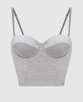 Twinset Grey melange bustier top 261AP2144