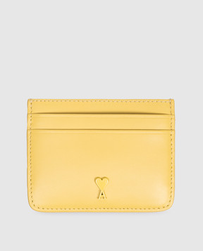 Ami Paris Yellow leather cardholder USL702AL0138