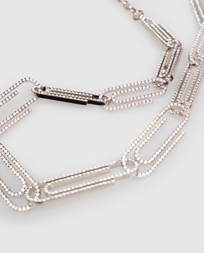Off-White Silver Paperclip Necklace with Crystals OWOB148S26MET001