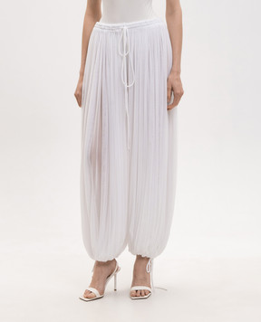 David Koma White draped pants SS26DK66TR