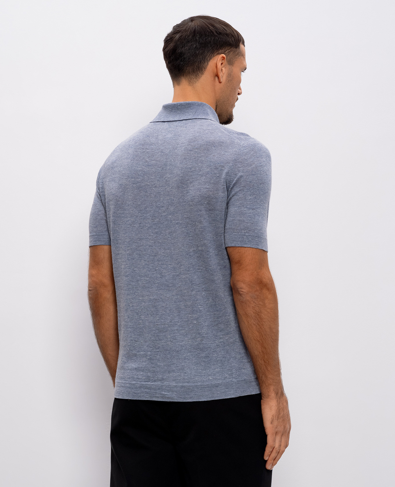 

Blue polo with linen Brunello Cucinelli, Light blue