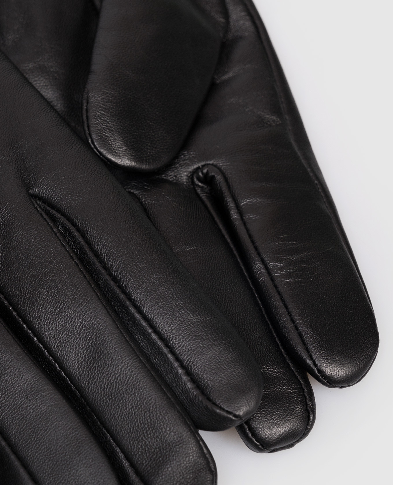 

Black leather gloves with emblem Trussardi