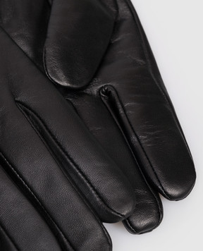 Trussardi Black leather gloves with emblem E301X000002NMG002L40