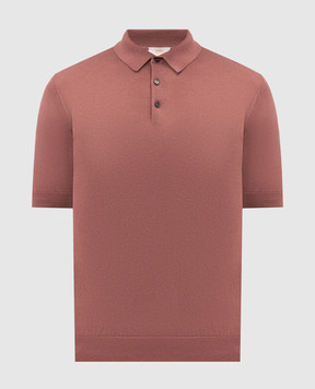 Castangia dal 1850 Burgundy polo with silk DBPB3S26