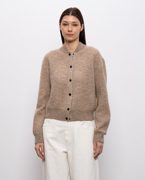 Brunello Cucinelli Brown wool cardigan with lurex MGG270506P