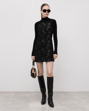 Twinset Black mini dress with logo 252TP2142