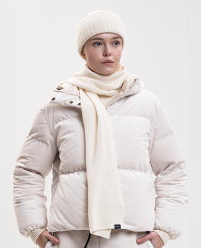 Woolrich Ivory beanie and scarf set in a gift box CFWWAC2041FRUF0706
