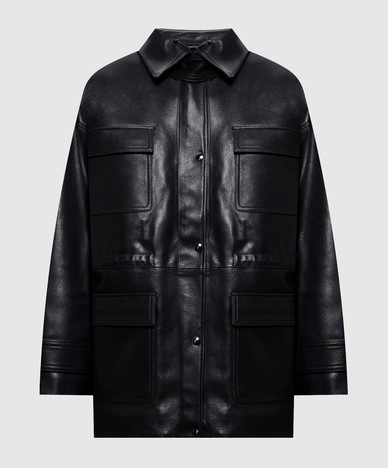 Schwarze Lederjacke