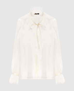 Twinset Ivory blouse with lace 262AT2232