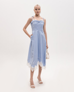 Simkhai Avaleigh blue striped midi dress 3261013S
