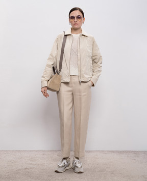 Peserico Beige jacket with monil chain A251326953B