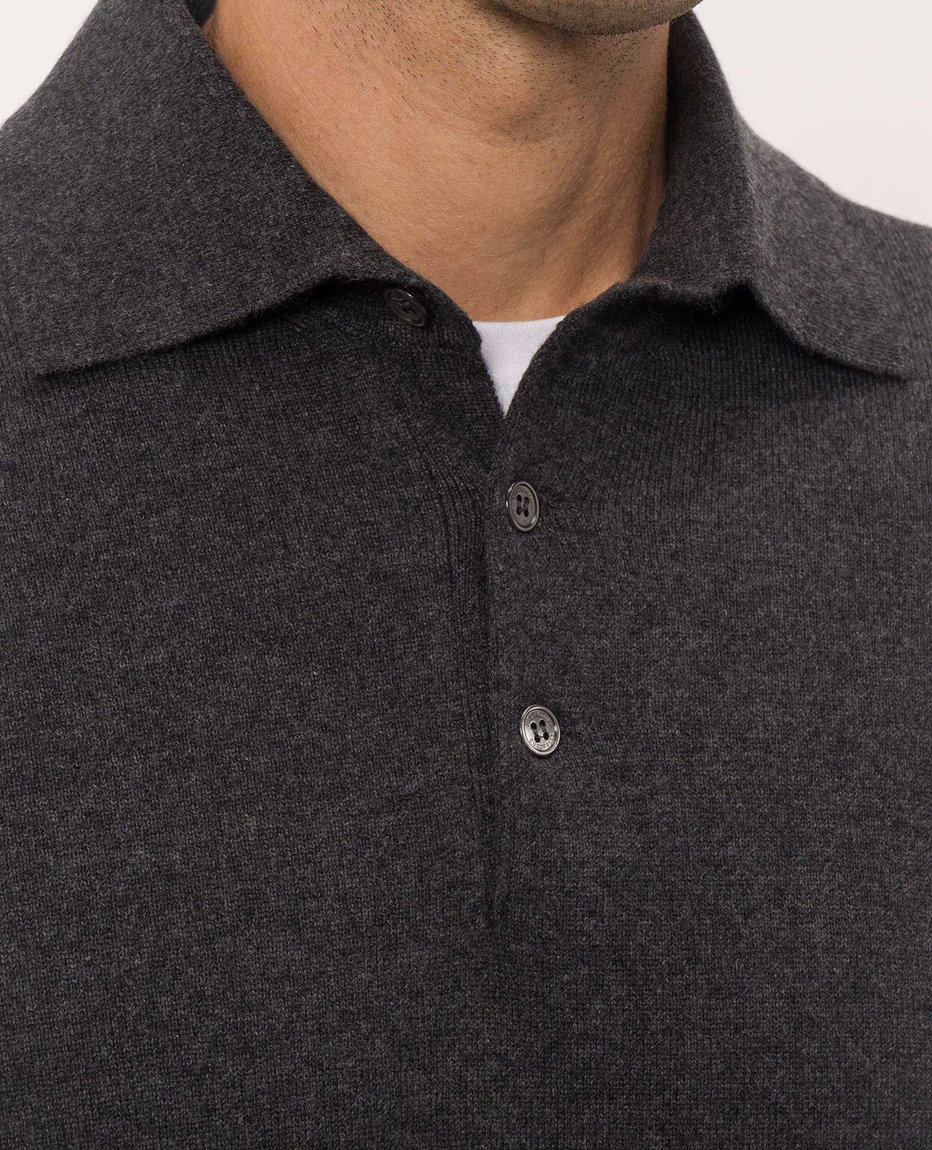 Gray cashmere polo shirt Brunello Cucinelli 5