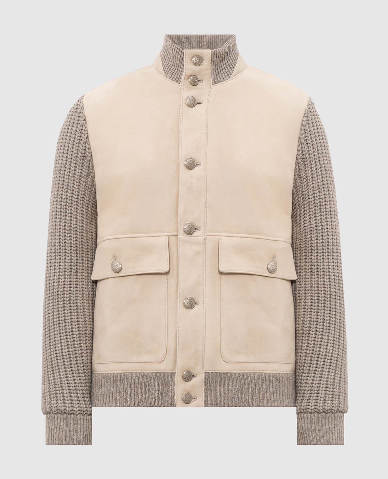 Beige cashmere combination jacket