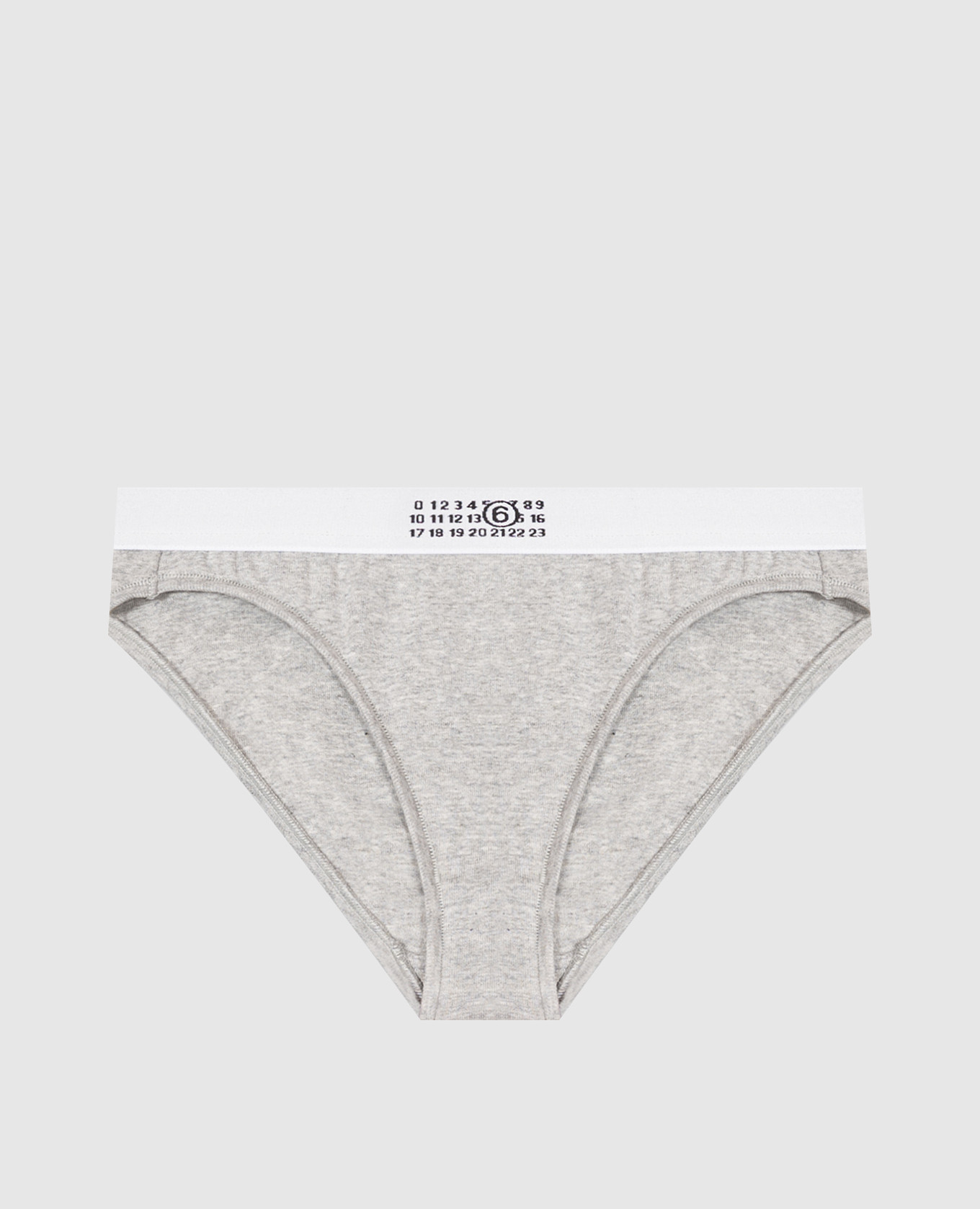 Grey melange briefs with emblem pattern