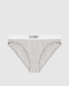 Maison Margiela MM6 Grey melange briefs with emblem pattern MKL840060