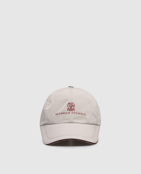 Brunello Cucinelli Beige cap with embroidered emblem MM4799859