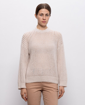Peserico Beige openwork jumper with alpaca wool A99247F05G9100