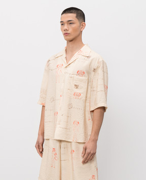 Misbhv Beige Devil Postcard shirt 260M104