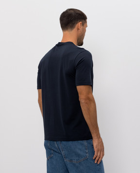 Stefan Brandt Blue T-shirt with silk ELISECO