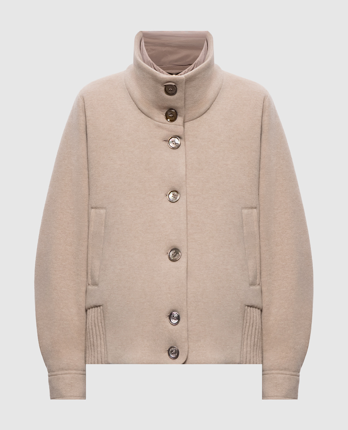 Beige HILSA wool and cashmere down jacket MooRER
