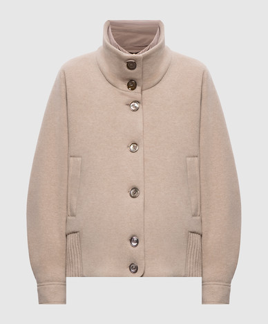 Beige HILSA Daunenjacke aus Wolle und Kaschmir