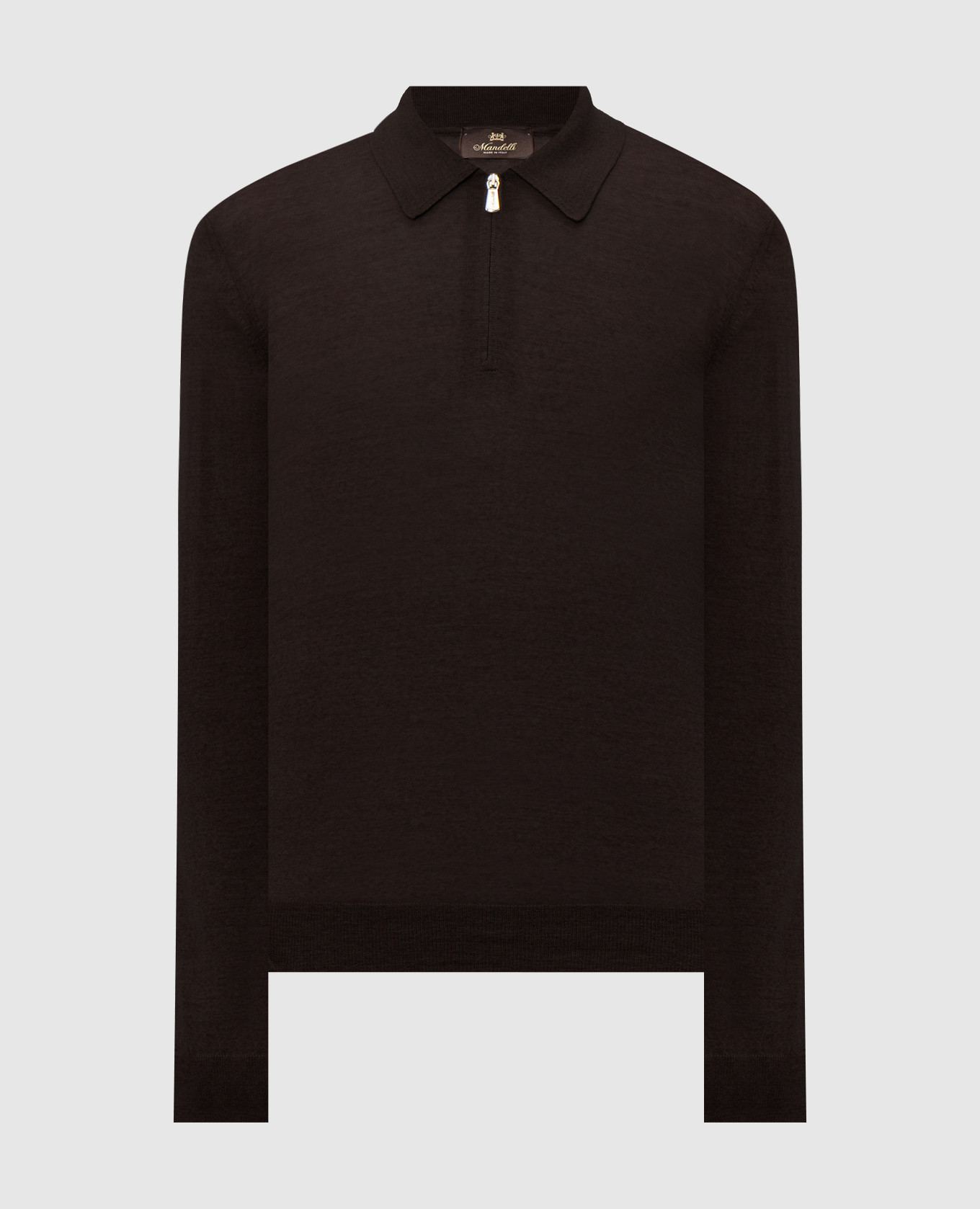 Dark brown wool polo shirt
