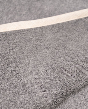 Brunello Cucinelli Grey terry towel with logo and emblem embroidery MLB925151