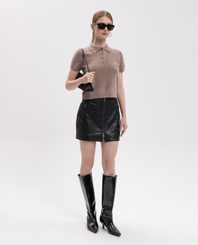 Simkhai Brown Ivy wool and cashmere polo 5262193K