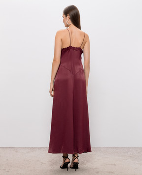 Twinset Burgundy dress with broderie embroidery 262TT2171
