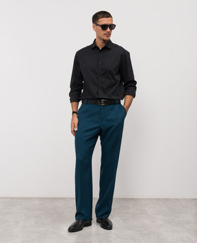 Versace Green wool trousers with logo 10188961A16732
