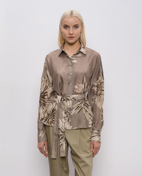 Brunello Cucinelli Khaki silk blouse MQ967RH216