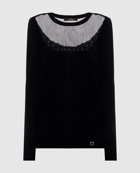 Twinset Black jumper with logo 252AT3020