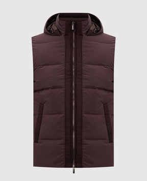 Peserico Burgundy down vest R53087G3604