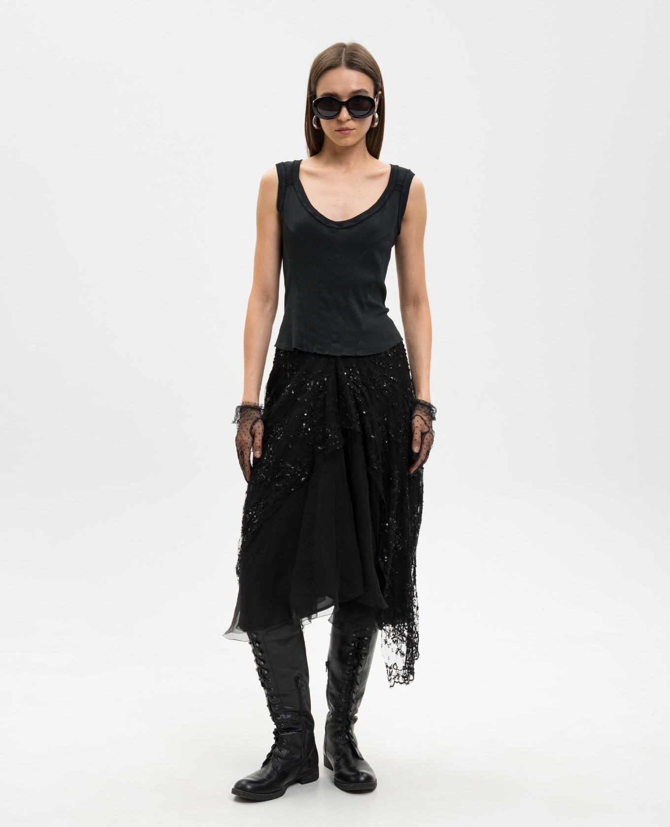 

Black ribbed tank top Marc Le Bihan