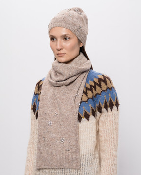 Twinset Beige scarf with applique 262TO5611