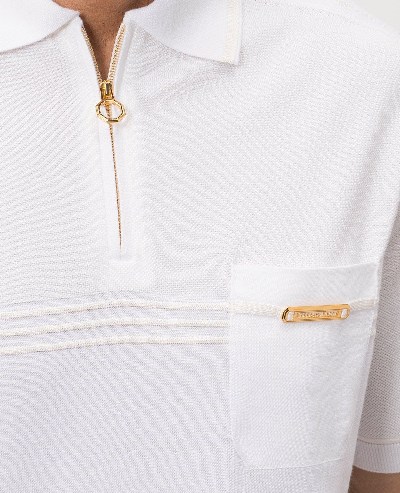 White polo with silk Stefano Ricci 5