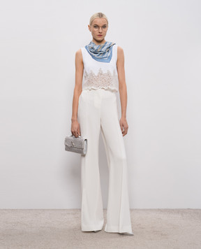 Ermanno Scervino White top with lace D482L303APXHC