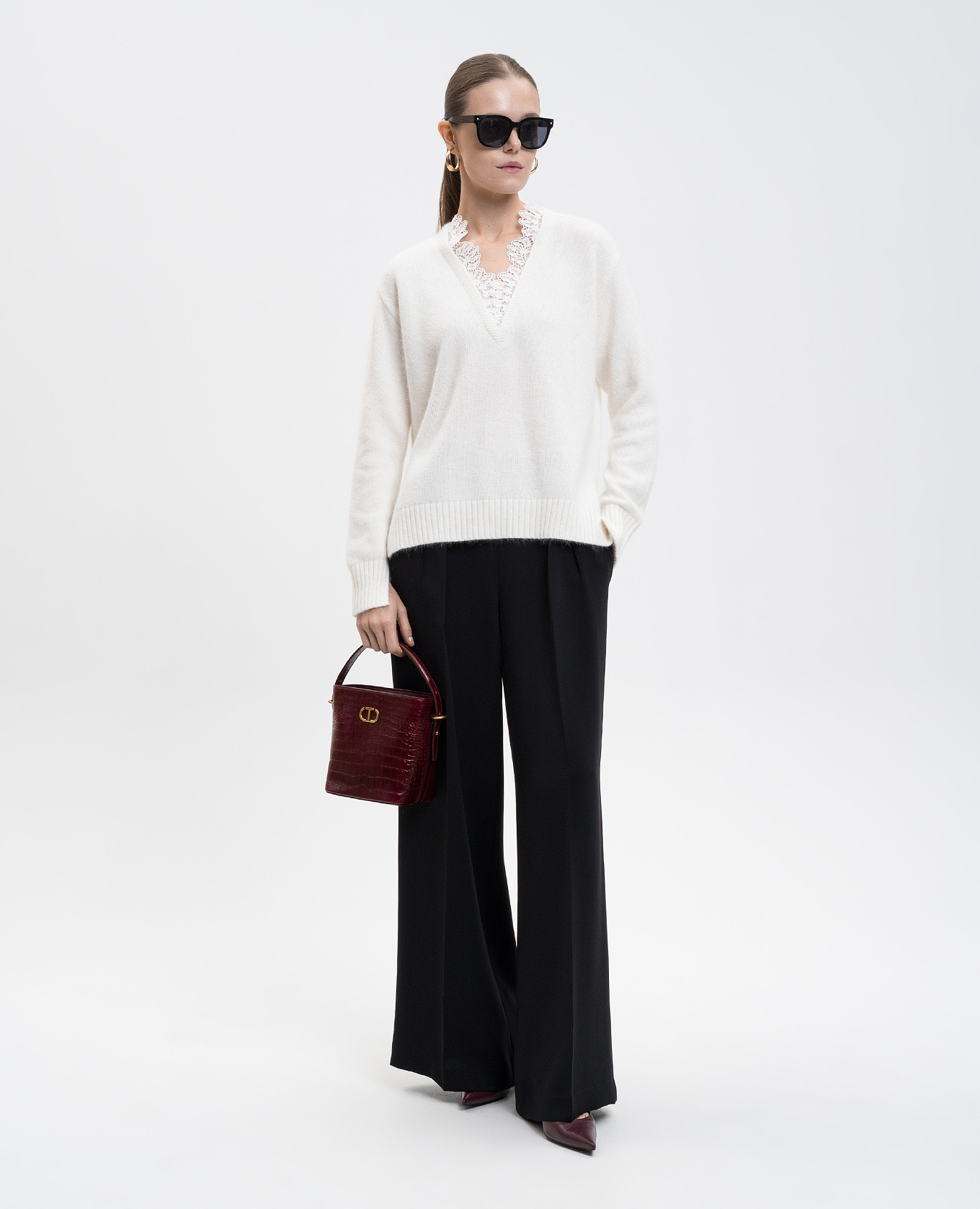 

Black palazzos with logo Twinset