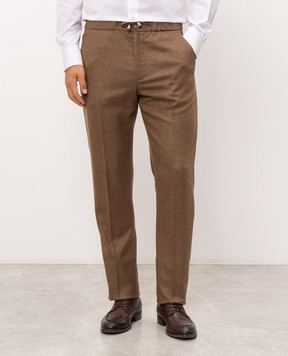 Enrico Mandelli Brown wool and cashmere pants GYMP015804