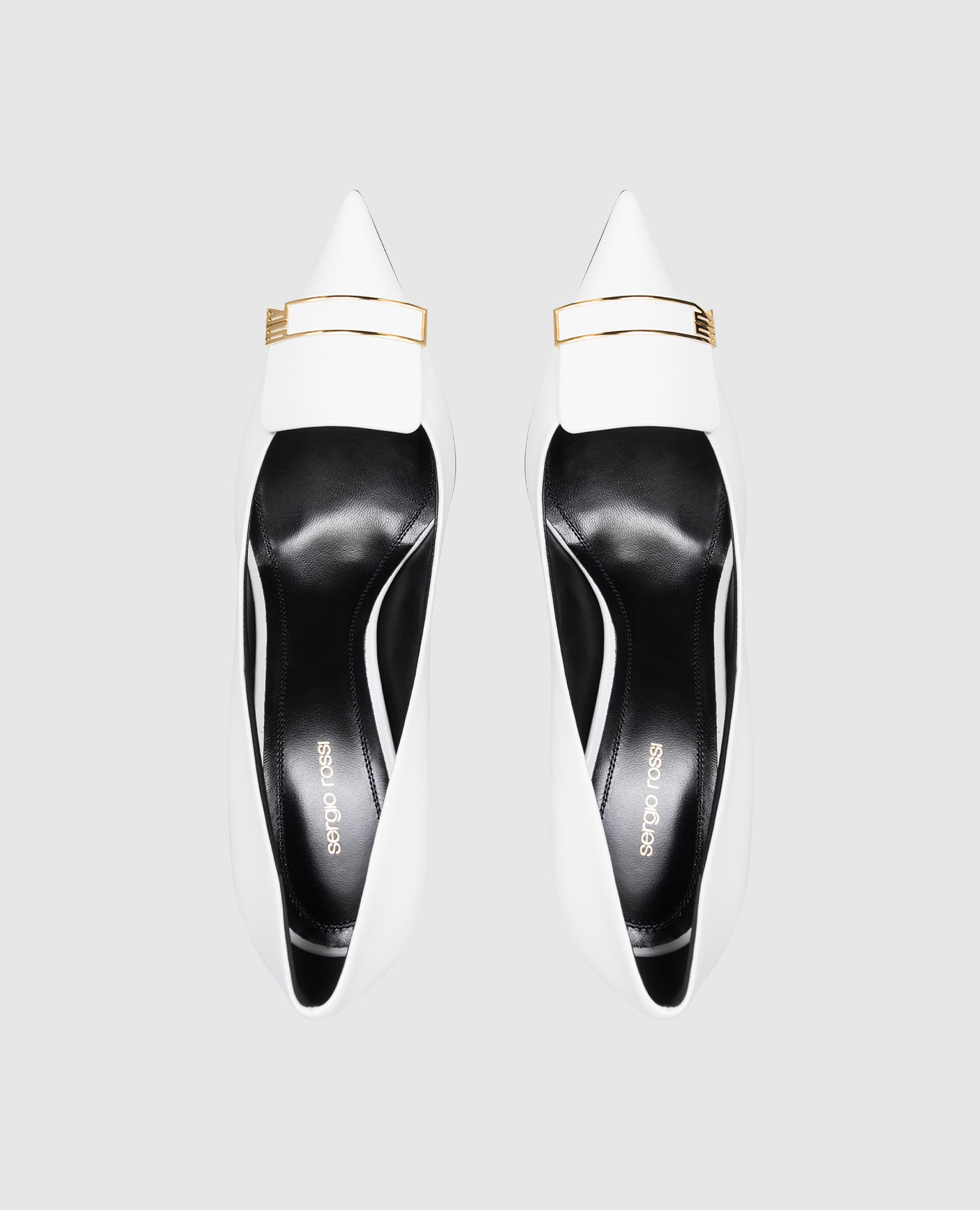 

White leather shoes with monogram Sergio Rossi