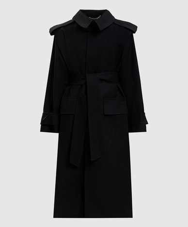 Philippa black trench coat